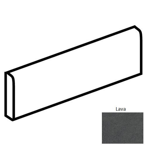 Basalto Lava Porcelain Floor & Wall Trim - 3" X 24" Bullnose - Matte