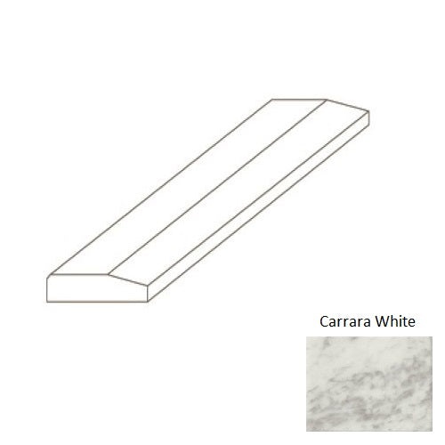 Carrara White Marble Threshold - 4" X 36" Single Hollywood Bevel - Polished, Per Pack: 25 Pcs