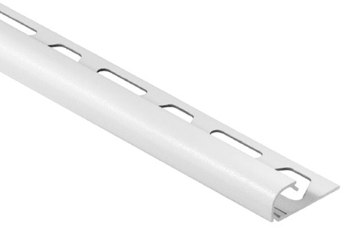Rondec Bullnose Metal Tile Edging Trim - Matte White Color Coated Aluminum
