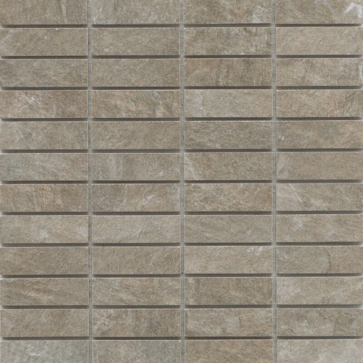 Brava Taupe Porcelain Mosaic - 1" X 3" Stacked - Matte, Per Pack: 10.75 Sqft