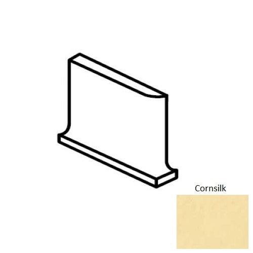 Color Wheel Classic Cornsilk Ceramic Wall Trim - 3" X 6" Flat Top Cove Base Corner Left - Semi Gloss, Per Pack: 5 Pcs