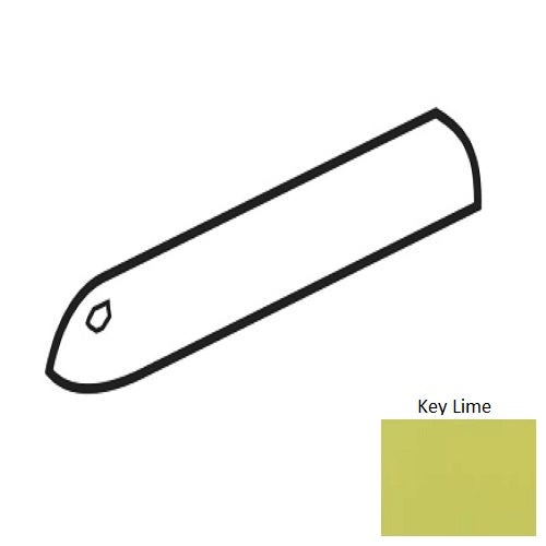 Color Wheel Classic Key Lime Ceramic Wall Trim - 3/4" X 6" Quarter Round Corner