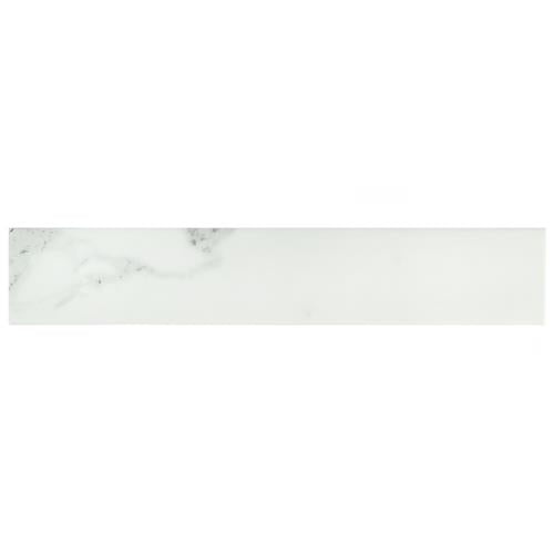 Tinos White Porcelain Tile - Glossy - 3 1/8" X 17 3/8"