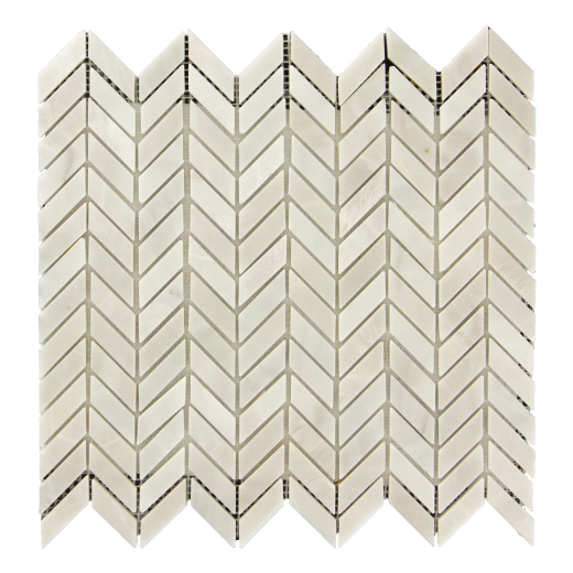 Bianco Garda Marble Mosaic - Mini Chevron - Honed, Per Pack: 20 Sheets