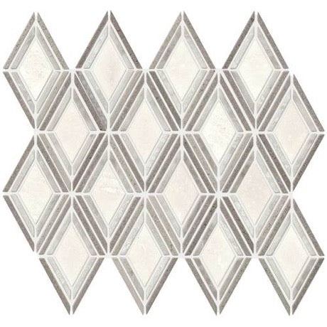 Argyl Blend Gray Marble & Limestone Mosaic - 3" X 4" Diamond - Polished, Per Pack: 6.9 Sqft