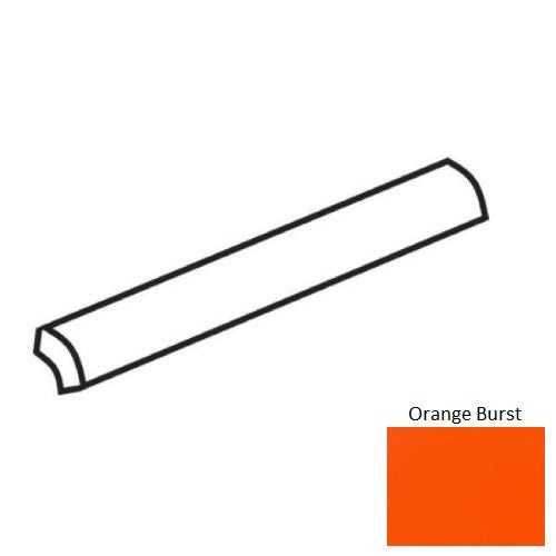 Color Wheel Classic Orange Burst Ceramic Wall Trim - 3/4" X 6" Quarter Round Semi Gloss