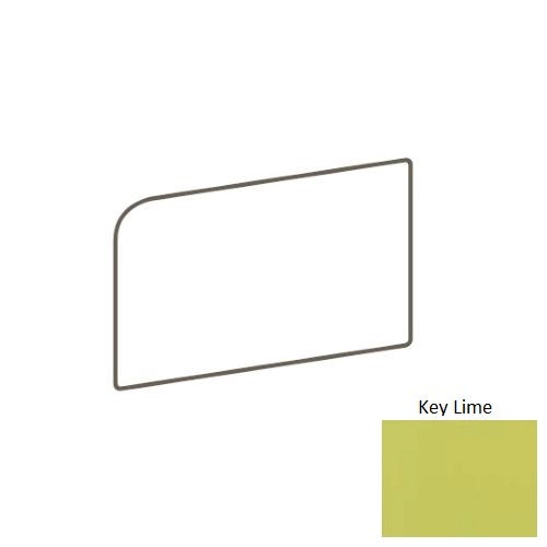 Color Wheel Classic Key Lime Ceramic Wall Trim - 3" X 6" Bullnose Corner Right - Semi Gloss