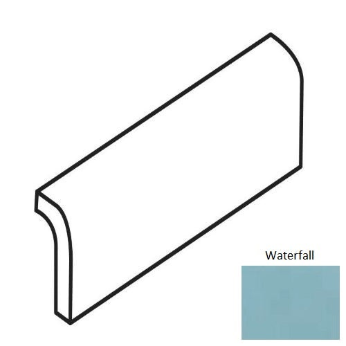 Color Wheel Classic Waterfall Ceramic Wall Trim - 2" X 6" Radius Bullnose - Semi Gloss, Per Pack: 5 Pcs