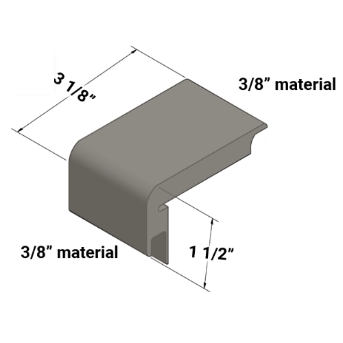 Johnsonite Moon Rock Vinyl Moulding / Trim - 3 1/8" X 12 Ft Double Undercut Carpet Stair Nose
