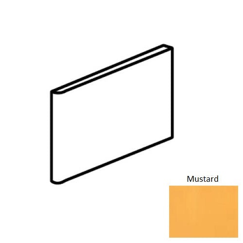 Color Wheel Classic Mustard Ceramic Wall Trim - 3" X 6" Bullnose 3" Side - Semi Gloss, Per Pack: 5 Pcs