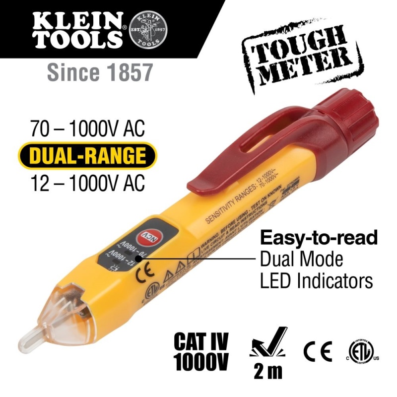 Klein Tools Dual Range Non-Contact 12-1000Vac Voltage Tester