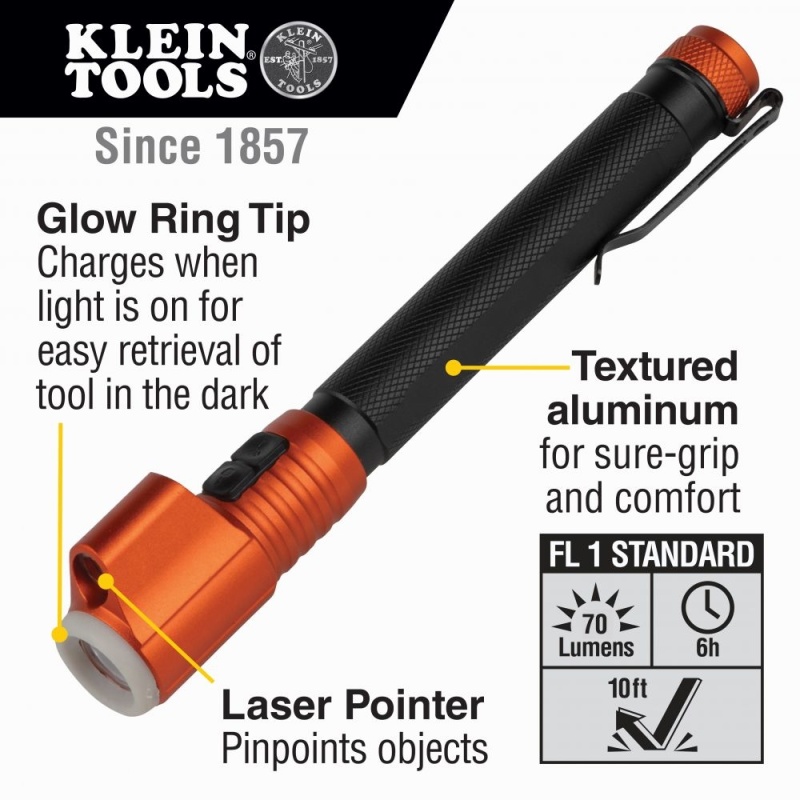 Klein Inspection Penlight With Class 3R Red Laser