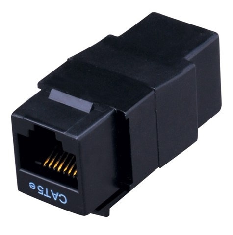 Vanco Cat5e Feed-Thru Jack - Black