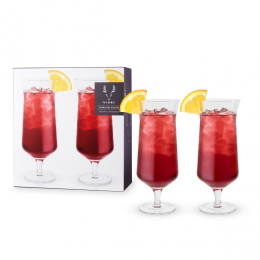 Angled Crystal Hurricane Glasses by Viski