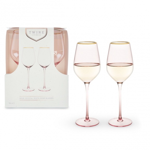 Rose Crystal White Wine Glass Set By Twine