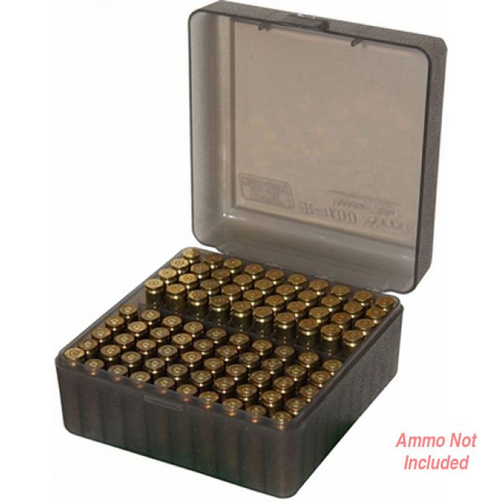 Mtm Ammo Box 100 Rounds – 22-250/308/410Ga. (Smoke)