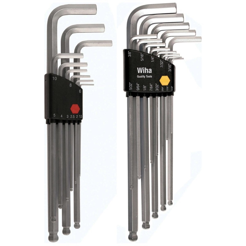 Wiha Ball End Hex L-Key Chrome Sae & Metric (22 Piece Set)