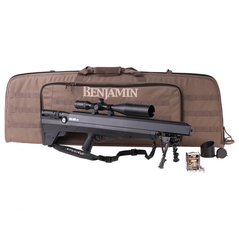 Benjamin Bulldog Value Pack .357Cal Pcp Powered Pellet Air Rifle With 4-16×56 Scope (Hunting Combo)