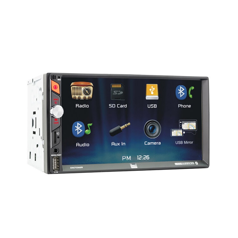 Dual 7″ Mechless Double Din Multimedia Bluetooth Receiver, Usb Mirroring For Android & Apple