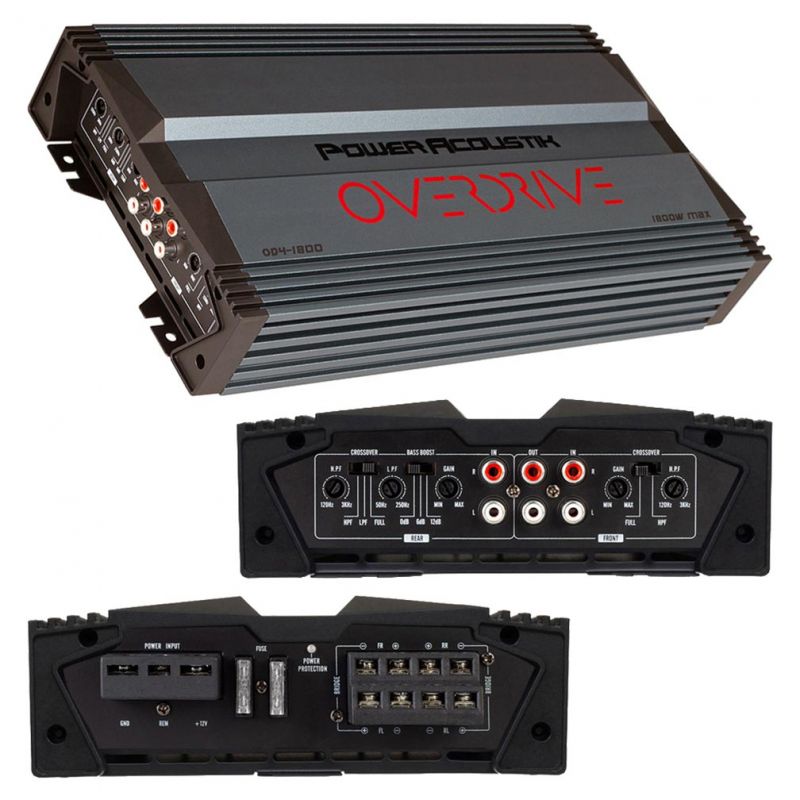 Power Acoustik 4 Channel Class A/B Amplifier 900W Rms/1800W Max