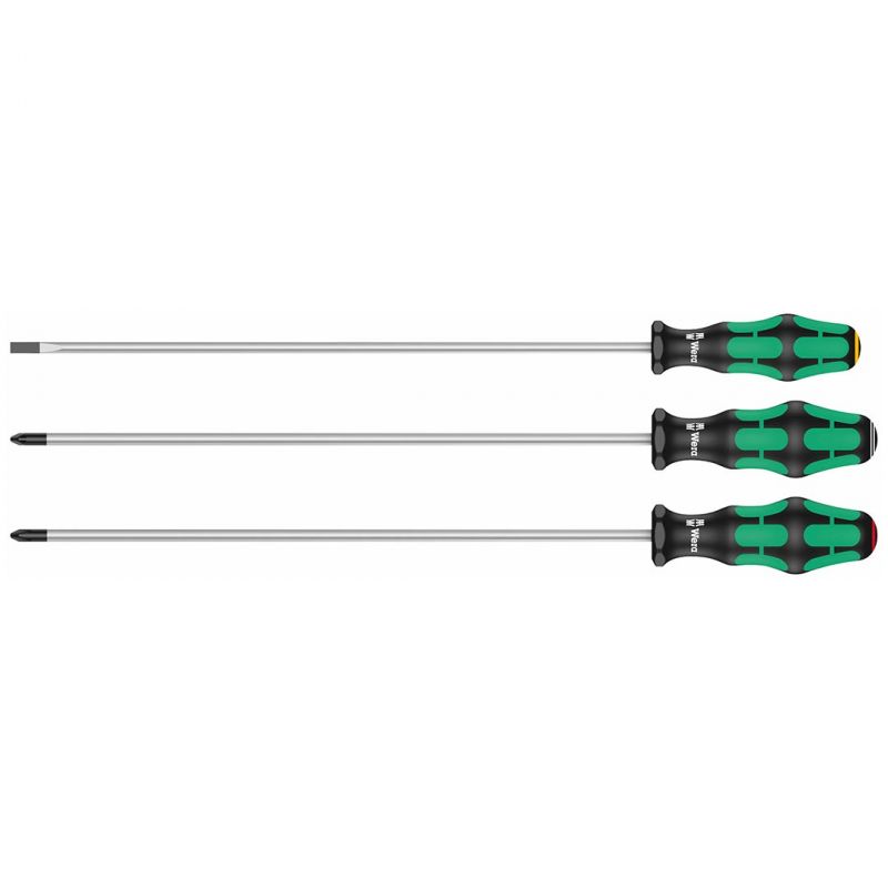 Wera Kraftform Plus Long Shaft Screwdrivers (3 Piece Set)