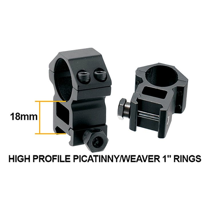 Utg 1 Inch (2 Piece) High Profile Picatinny/Weaver Rings
