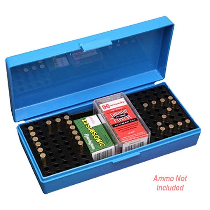 Mtm Ammo Box 100 Rounds Rimfire – 22Lr/17 Hmr Rimfire (Blue)
