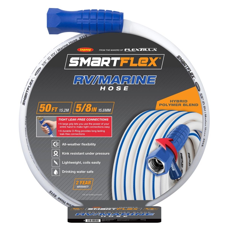 Smartflex® Rv/Marine Hose, 5/8″ X 50′, 3/4″ – 11 1/2 Ght Fittings