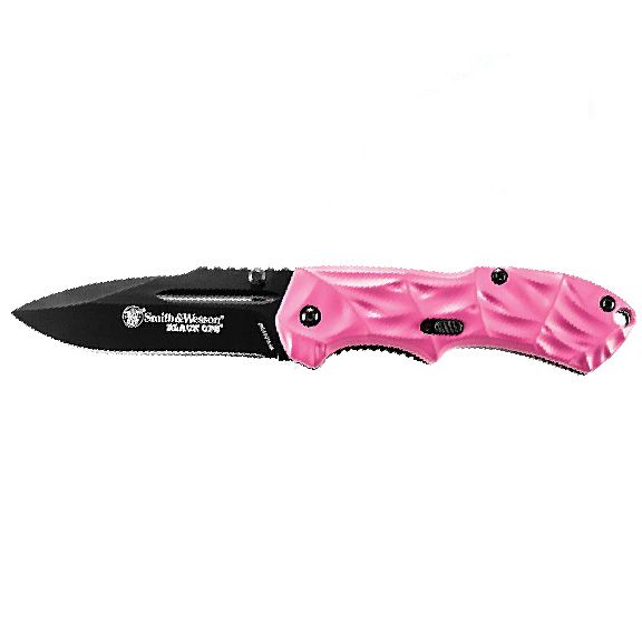 Smith & Wesson 2.5″ Spring Assisted Folding Pocket Knife (Pink Handle)