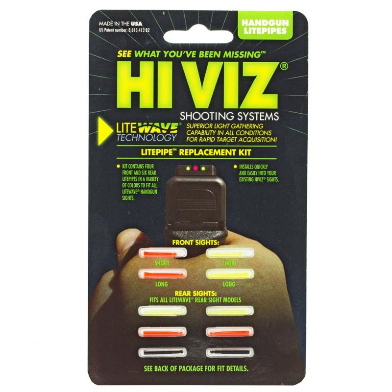 Hiviz Litewave Sight Systems Handgun Replacement Litepipe Set