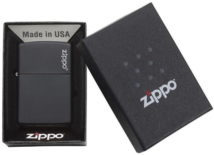 Zippo Windproof Lighter Black Matte With Logo