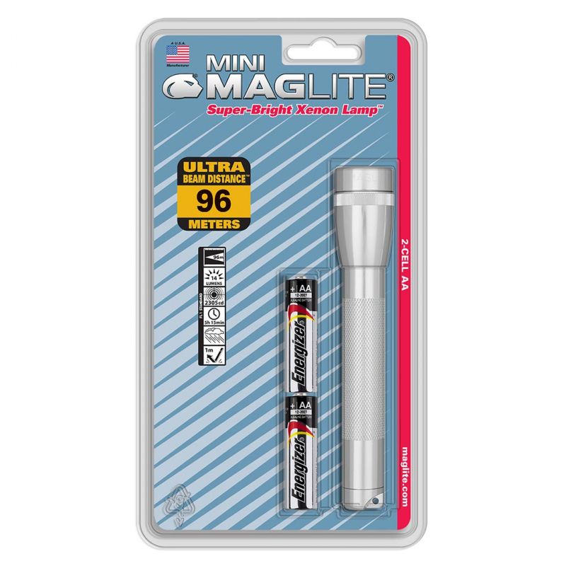 Maglite Xenon 2-Cell Aa Flashlight, Silver