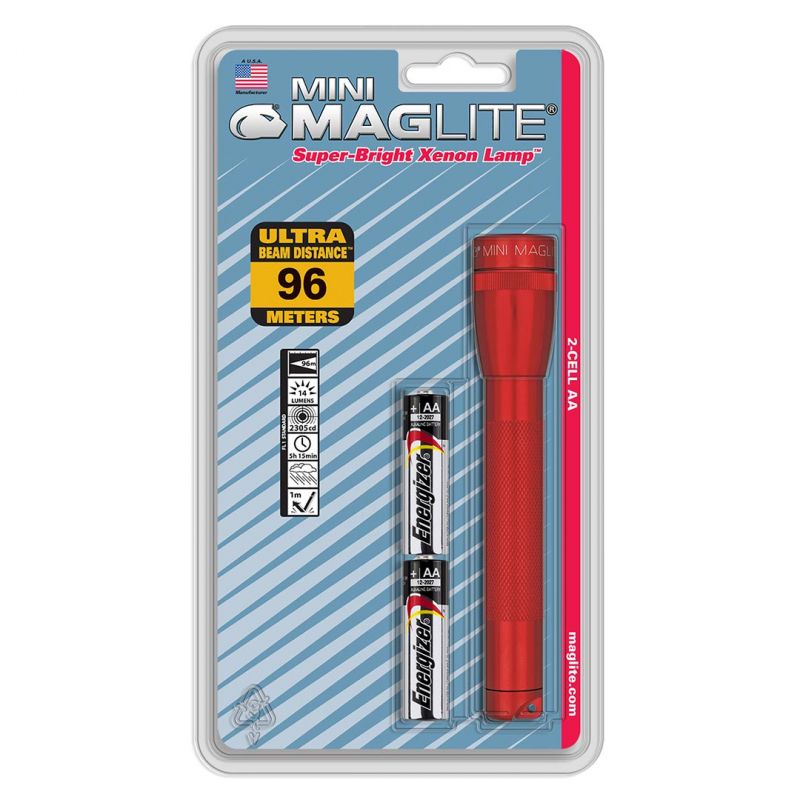 Maglite Xenon 2-Cell Aa Flashlight, Red