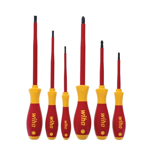 Wiha Insulated Softfinish Slotted and Phillips Screwdriver Set (6 Piece Set)