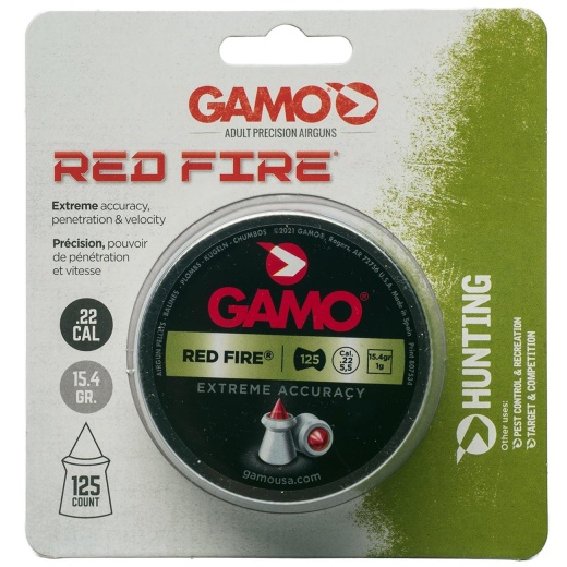 Gamo .22Cal “Red Fire” Pellets – 15.4 Grain (125 Count)