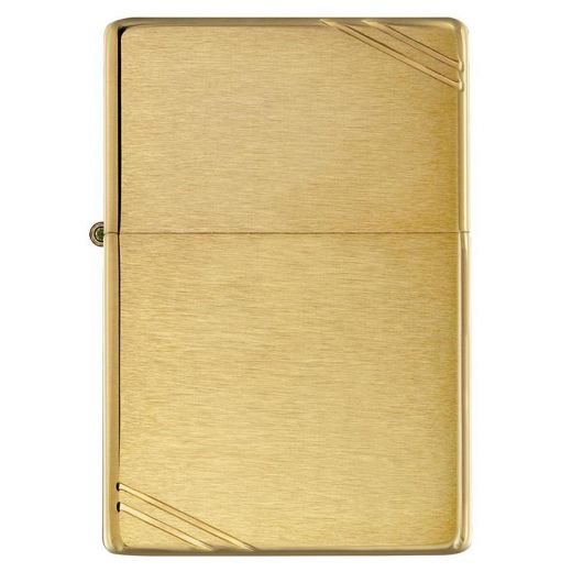 Zippo Windproof Lighter Vintage Brushed Brass With Slashes