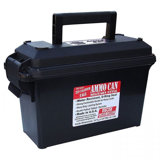 Mtm Ammo Tall Can 30 Caliber (Black)