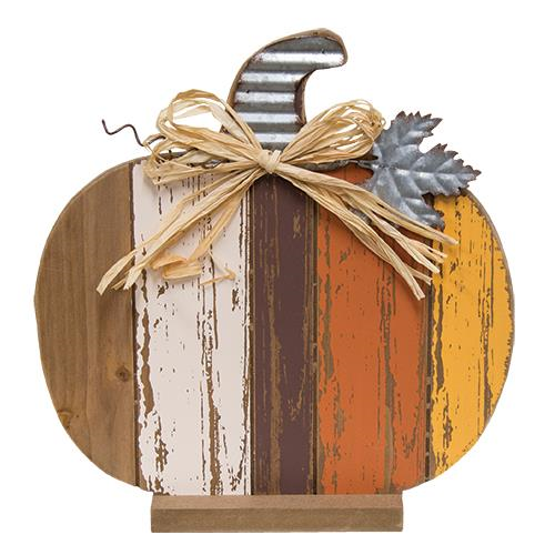 Harvest Slat Pumpkin, 11"