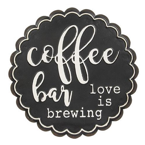 Coffee Bar Love Is Brewing Metal Sign