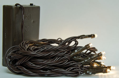 Led Battery Twinkle Lights, Brown Cord, 20Ct