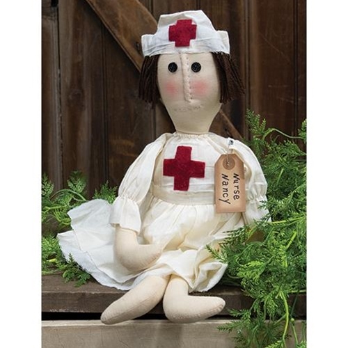 Nurse Nancy Doll - Primitive Fabric Nurse Doll