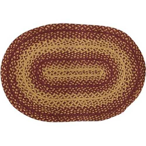Burgundy/Tan Oval Rug, 20X30