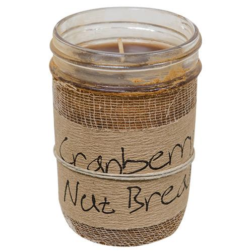 Cranberry Nut Jar Candle, 8Oz - Handcrafted in USA