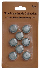 8/Pkg Ag13 Batteries - Reliable Replacement for Drip Nook Timer Candle and Burnt Mustard & Ivory Tea Lights