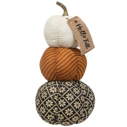 Hello Fall Stuffed Pumpkin Stack