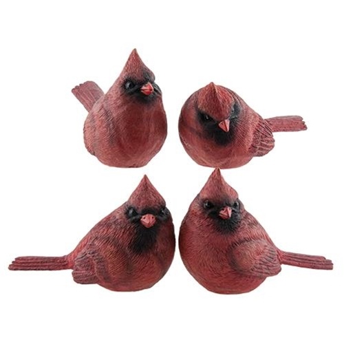 Small Resin Red Cardinal, 4 Asstd