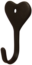 Flat Back Heart Hook - 2.75"h