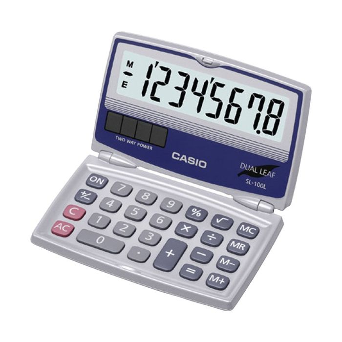 Casio SL 100L Solar Calculator with Folding Hard Case