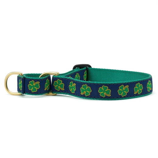 Navy Shamrock Martingale Collar by Up Country