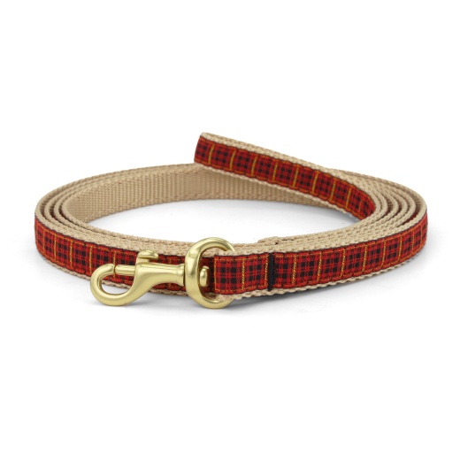 New Red Plaid Small Breed Dog Lead by Up Country